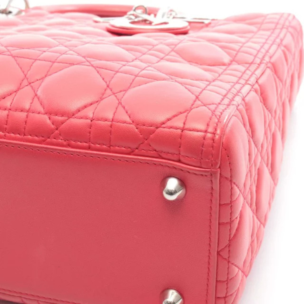 Dior Lady Cannage Handbag Leather Red - Picture 5 of 7